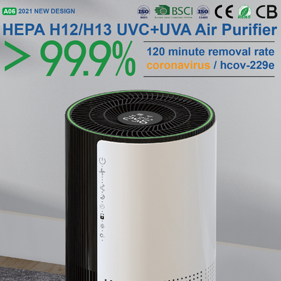 CE CB Home Hepa UV Light Air Filter Portable Bedroom Air Purifier